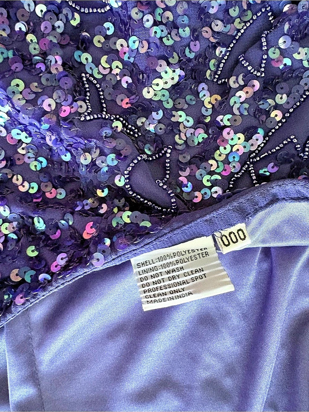 Sequin Paisley Mini Dress Size XXS - Picture 3 of 4